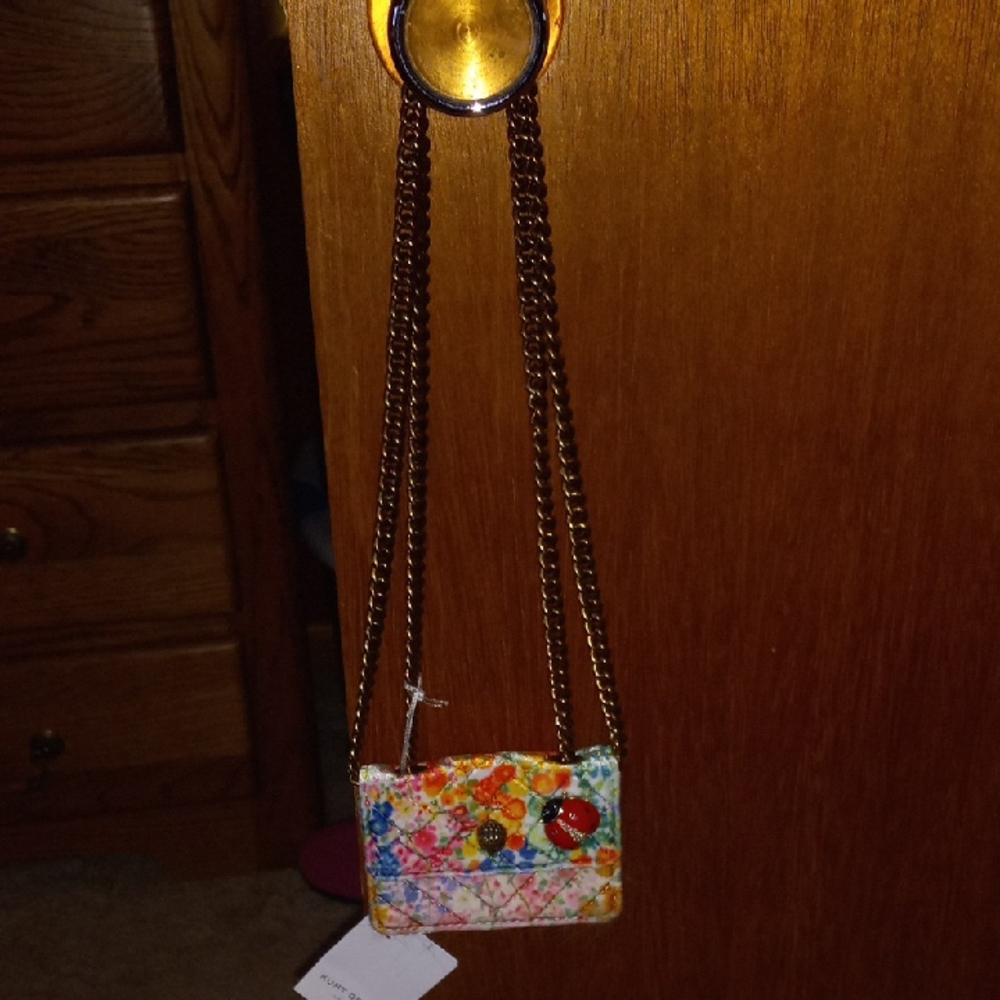 Kurt Geiger Red and Pink Mini Bag with Chain Strap